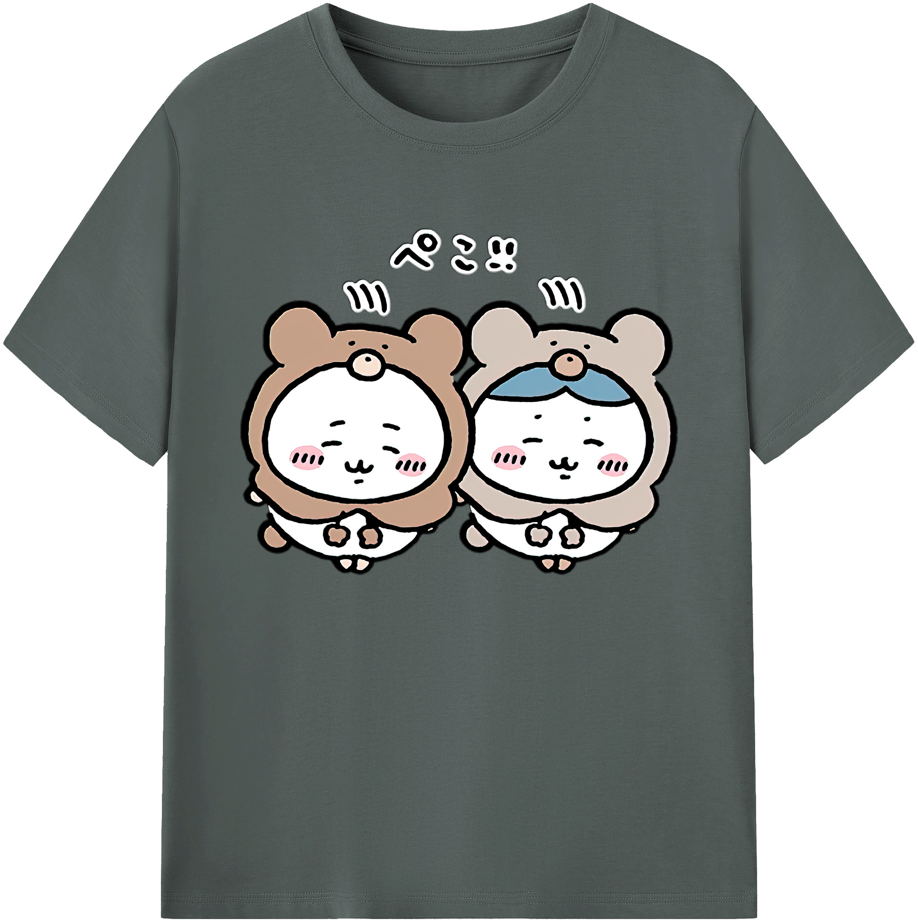 （画像用） ちいかわ ハチワレ Chii-kawa hachiware 綿100％ メンズ半袖Tシャツ｜肌触りやわらか＆通気性